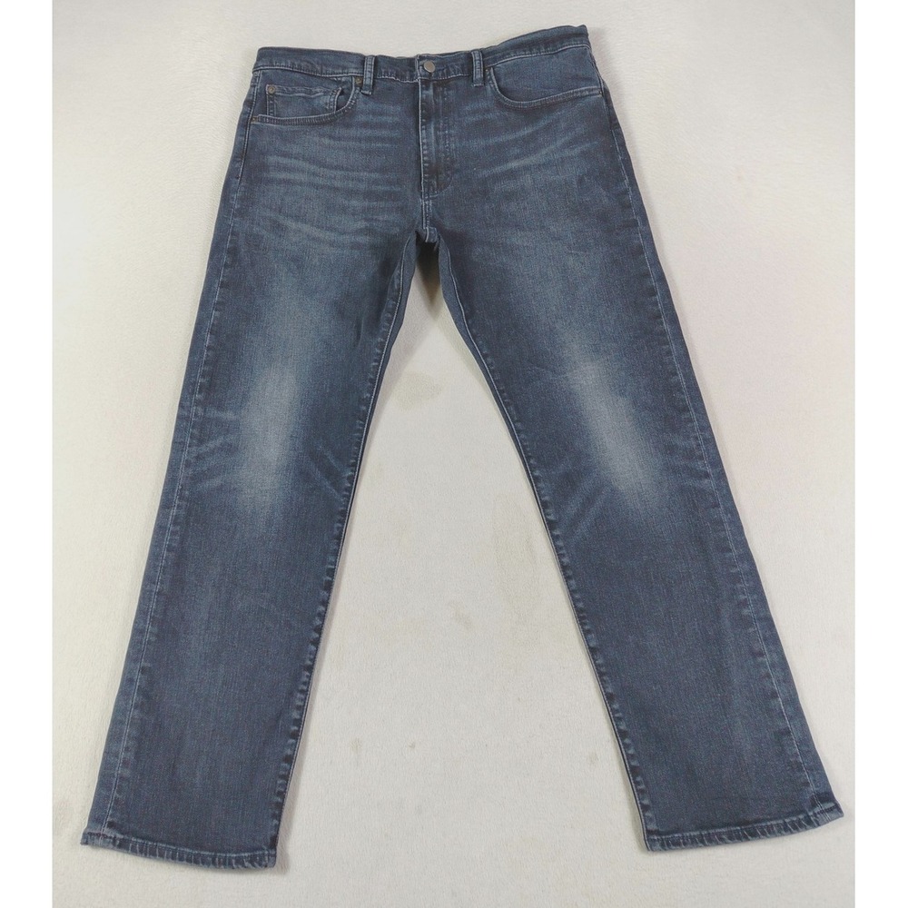 Levis 502 Flex Jeans Mens 36 Blue Medium Wash Tapered‎ Stretch Denim Distressed